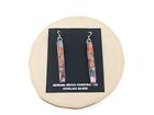 Navajo Compressed Slab Mohave Turquoise Sterling Silver Dangle Earrings