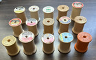 Lot 15 Vintage Wooden Spools For Sewing Thread  Crafts Various Brands 1 5 -2 