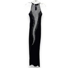 Velvet Formal Gown Dress Sequin Beaded Blue Cheongsam Small