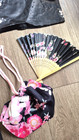 Geisha Costume S-xl Ladies Japanese Kimono 6 Piece  Fan  Purse  Hair Pin  Socks