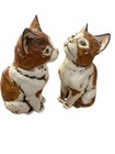 Pair Vintage Royal Orleans Designer Mark Cats 11    Tall Orange  white Calico
