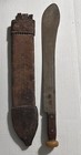 Vintage Large Blade Sword Machete Leather Sheath Native   Antique Handmade