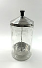 Barbershop Glass Comb Jar Barbicide Disinfectant Fungicide King Research Vintage