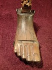 Antique Artificial Ladies Prosthetic Spring Loaded Wood Leg