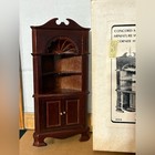 Vintage Concord Dollhouse Miniature Corner Cabinet With Shelves Burgundy Brown
