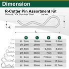 80 Pack Cotter Pin Assortment Kit  Stainless Steel R Clips And Hitch Pin Clip   