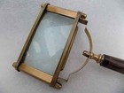 Antique Color Vintage Style Brass Rectangle Magnifying Glass