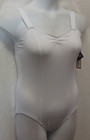 Capezio Cross Back Tank Tactel Princess Seam White Leotard Plus Sizes Se1012w
