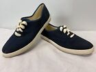 Vtg Nike Canvas Tennis Shoes Sneakers Sz 7 5 Women   s 80   s Made In Usa Navy 
