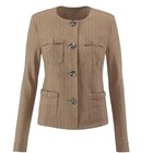 Cabi Penny Blazer 3170 Beige Herringbone Fleck Button Front Cotton Knit Jacket M