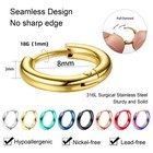 Jstyle 8 Pairs 316l Surgical Stainless Steel Small Hoop Earrings For Men Women