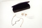 Antique Victorian Dated 1901 Rimless Pince Nez Eyeglasses W  Chain   Ear Hook 