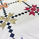 Handmade Summer Garden Cotton Fabric Queen Size Patchwork Quilt Top topper