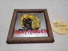 2x Vintage 1982 Iron Maiden Glass Mirrors 13  X 13  And 7  X 7  Carnival Prizes