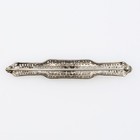 Antique Art Deco Filigree Bar Pin Black Enamel Rhinestone Bar Brooch 1920s
