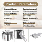 2 2lstainless Steel Cat Water Fountain  Pet Drinking Fountain Dispenser For Cats