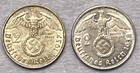 German 2 Mark - Lot Of 2 - Third Reich Nazi Germany Silver Coins