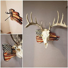 European Mount Skull Hanger  Usa Flag Decor Hooker Pedestal  Deer Antler Mountin