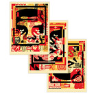 Shepard Fairey Obey Giant Icon Face Collage Art Print Poster Set Of 3 Signed
