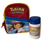 Rare Vintage Pokemon Small Backpack 2000 Thermos 1998 Lunch Box Bag Purse