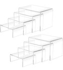 8pcs Acrylic Display Risers 6  5  4 3   Clear
