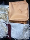Large Lot Vintage Linens Cloth Napkins  Table Cloths  Doilies  Lace  Pillow Case