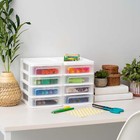Small 4-drawer Compact Desktop Organizer  White-clear  Set Of 2