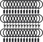 44pcs Curtain Rings With Clips Hooks 1 5 Inch Rustproof Matte Metal Stainless   