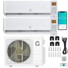         20k Btu Dual 2 Zone Mini Split Air Conditioner 20 Seer2 12000   12000 Btu Ac