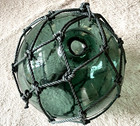 Rare Kanji-     ff  Mark japanese Antique Hand-blown Glass Float   14 7 Inches Dia