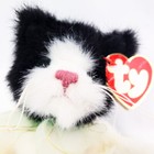 Ty Attic Treasures Arlen Black   White Cat Plush 10  Jointed Mint Bow