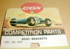 4  Brass Slot Car Body Mounting Brackets Cox Official  4107 1960s Vintage Nos