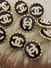 Lot Of 10  16 Mm  Designer Cc  Button  Gold Tone Chanel Button