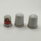 Vintage Ceramic Thimbles Lot Of 3 Advertising Coca Cola Shakers Beans Simms Coff