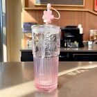 New Gradient Sakura Tumbler W cherry Blossom Topper Starbucks Glass Cup 