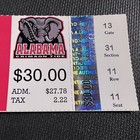 1998 Alabama Vs Auburn Football Full Ticket Ncaa Sec Tigers Tide Iron Bowl