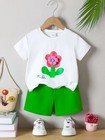 Kids Toddler Baby Girls Floral Print Tracksuits Top shorts Pants Outfits Clothes