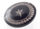 Vintage Ladies Bakelite Lucite Inset Large Black Button For Fur Coat 1 5in N819