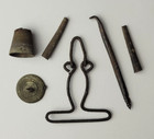Iron brass Fur Trade Personal Relics Lot Of 6 - Cass Co Mn- Auger  Tinklers  Etc
