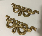 Vintage Brass Wall Mount Hanging Ribbon Bow Swag Decor Furniture Set Of 2 India