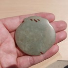  350 Chinese Antique Carved Old Nephrite Sapphire Jade Wrting Brush Peach 27g