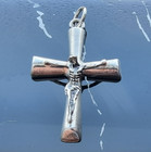 Vintage Classic  Solid 925 Steling Silver Jesus Crusifix Cross Pendant  13 9g