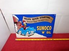 Vintage Sunoco Donald Duck  Car   Snow 12  Metal Gasoline   Oil Sign Walt Disney