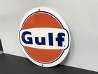 Gulf Gasoline Racing Vintage Sign Round