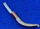 Nice Vintage Native American Crooked Knife W Incised Name   Heart Design