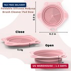 Foldable Silicone Makeup Brush Cleaner Pad Bowl  Portable Mat Scrubber Cleaning