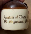 Vintage  fountain Of Youth Water  Saint Augustine Florida Souvenir Stoneware Jug