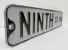 24  Vtg Ninth St  W Embossed Pressed Steel Street Road Sign - Altoona  Wisconsin