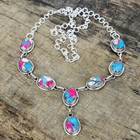 Cotton Candy Spiny Turquoise Gemstone 925 Sterling Silver Jewelry Necklace Gift