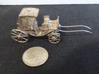 Antique Vintage Miniature Ornate Filigree Carriage Wagon Silver   No Horse